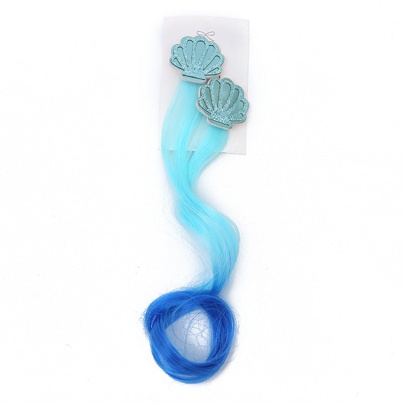 Pinzas para el cabello de tela de peluca con degradado de color de sirena al por mayor